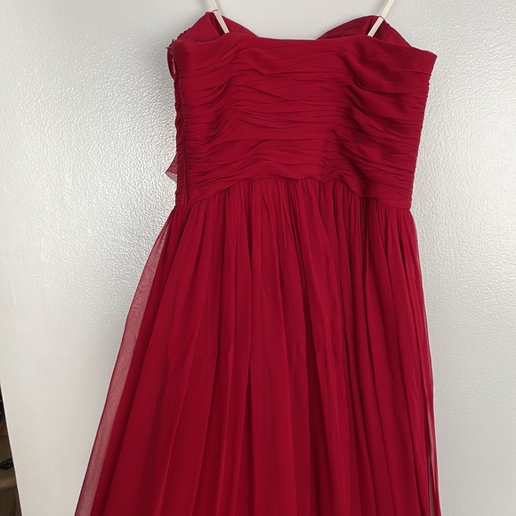 Marchesa Notte Silk Chiffon gown - wine red - Picture 7 of 11